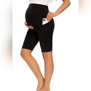 Mazusports Maternity Yoga Over The Belly Active Black Shorts Medium New With Tag